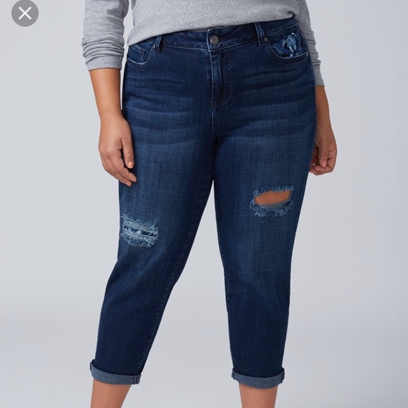 lane bryant embroidered jeans